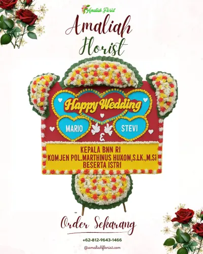Karangan Papan Bunga Pernikahan di Kebondowo